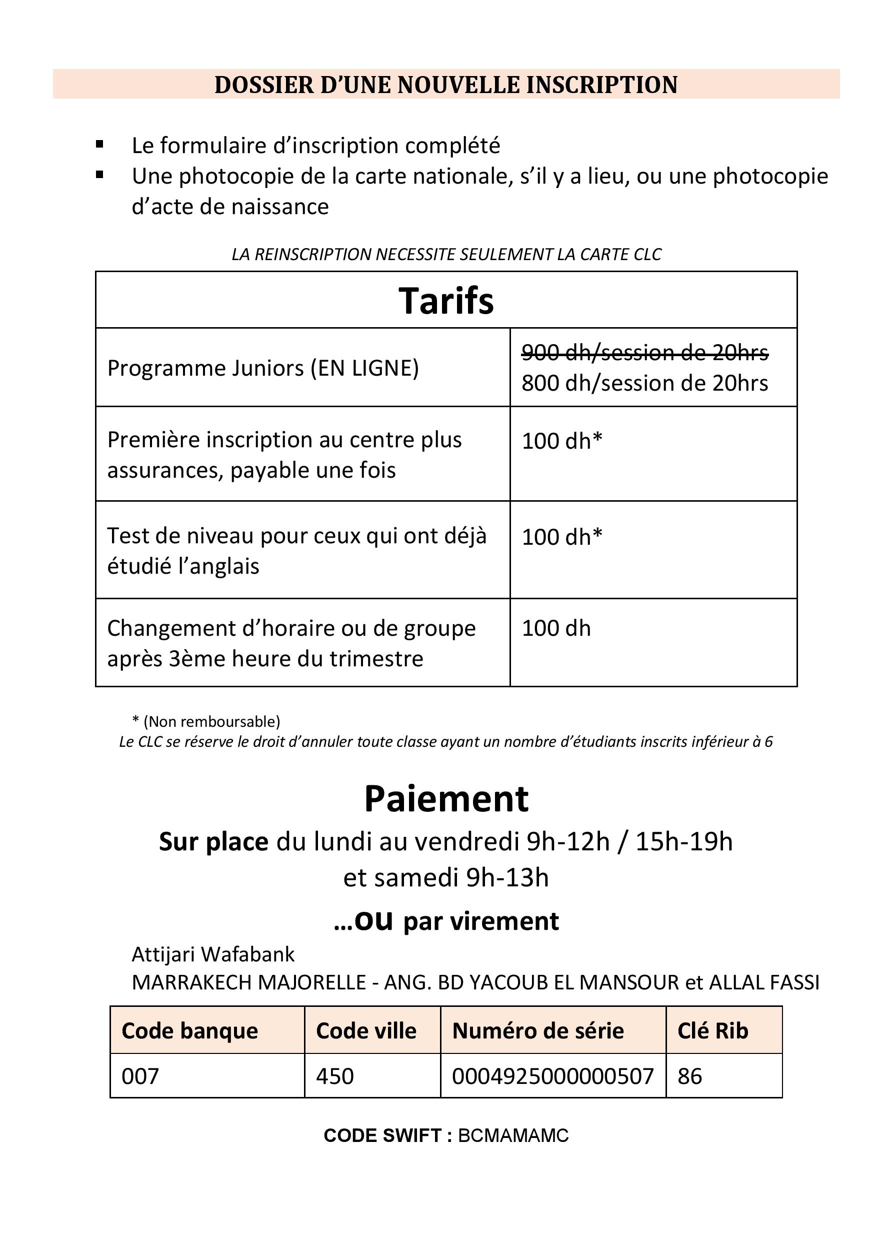 JUNIORS 2020 INFO SHEETS FALL 2